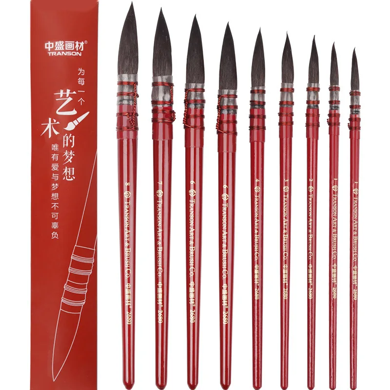 1 шт. круглые кисти для рисования белкой и акварелью профессиональные острые