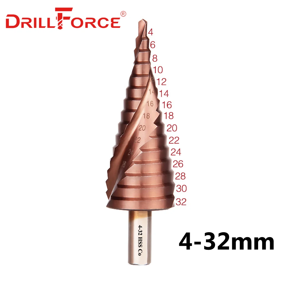 Кобальтовое ступенчатое сверло Drillforce M35 4 12/4 20/4 32 мм высокоскоростные стальные