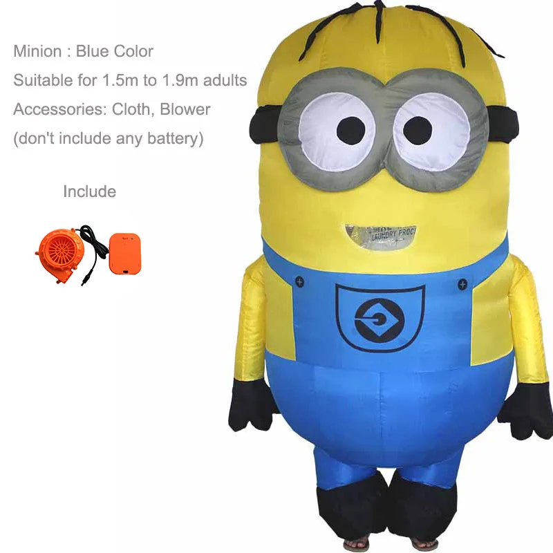 Adult Size minion Детский надувной костюм Бэтмена, динозавр, лошадь, единорог, Пикачу, костюм на Хэллоуин для взрослых, аниме, маскарад, косплей, вечерние платья из фильмов - Цвет: Adult Size minion