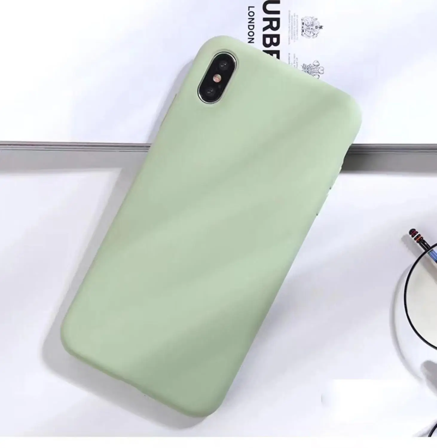 MORINBO Fashion Luxury for iPhone 7 8 Plus 6 6S Soft Liquid Silicone Case X XS Max XR Fall Protection |