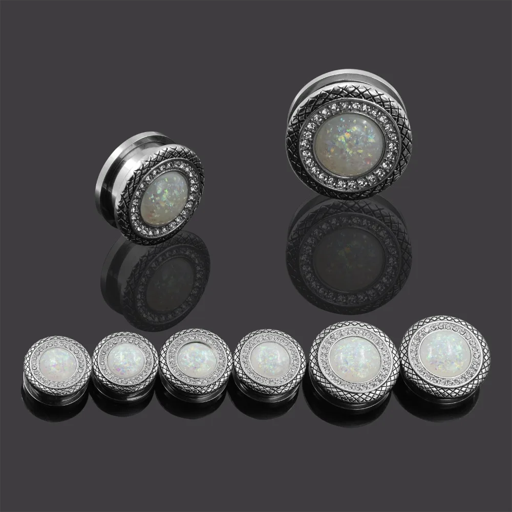 5pairs/lot Stainless Steel Ear Expansions Pierces Stretchers Screwed Flesh Plugs Earlet Tunnel for Women Man Body Piercing J | Украшения и