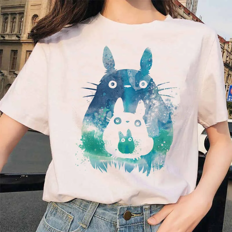 5543 Totoro Унесенные призраками студия Ghibli femme Футболка японская женская ulzzang футболка аниме Хаяо Миядзаки женская футболка Харадзюку 90s - Цвет: 5543