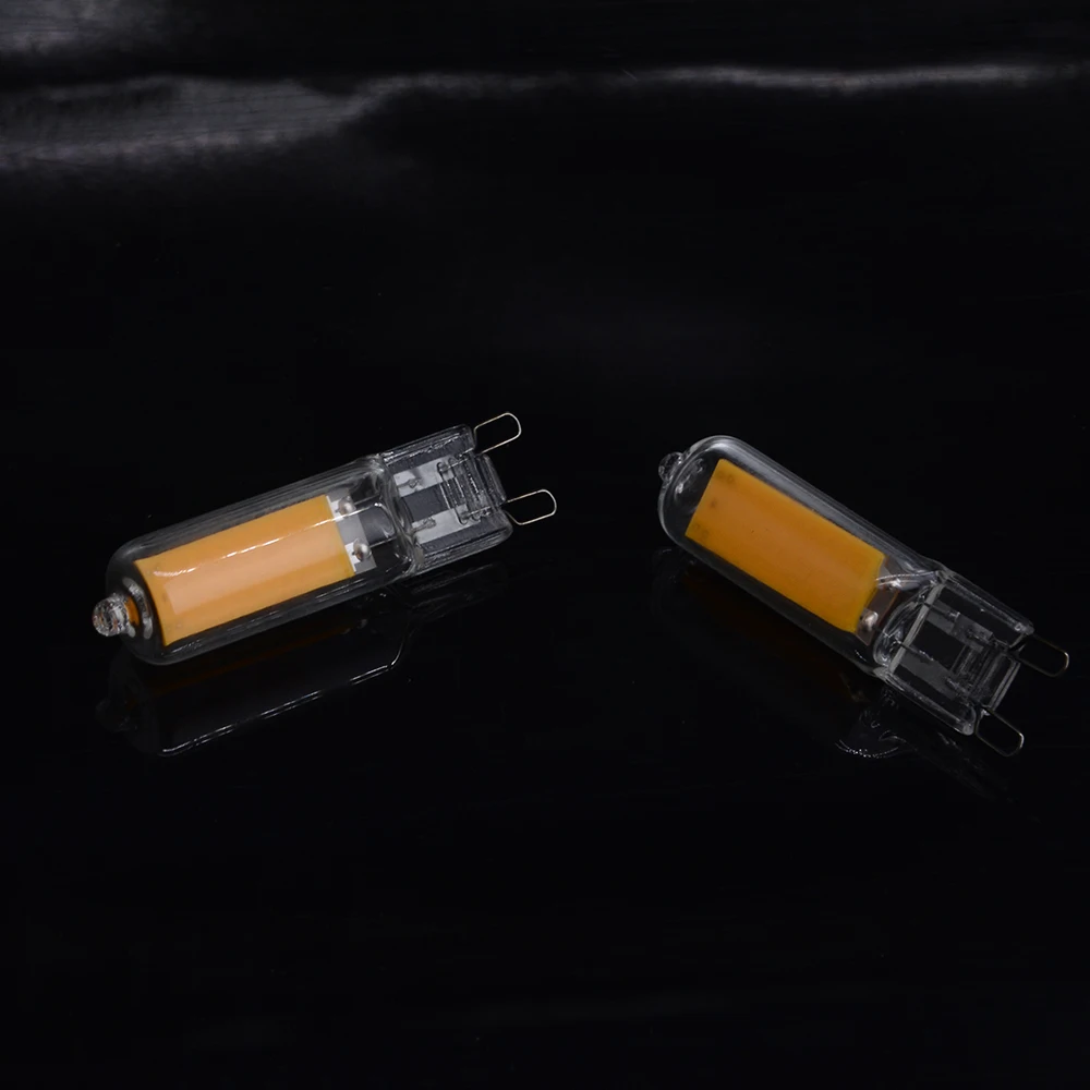 COB Чип G9 AC 110V 220V светодиодный лампочка с регулируемой яркостью 3w 5w стеклянный ламповый светильник, лампочка для замены галогенной люстры, светильник ing 300LM 500LM