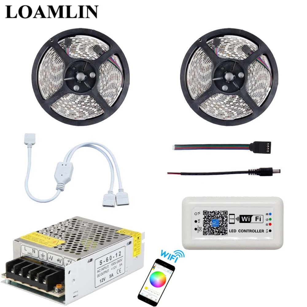 Гибкая светодиодная ленсветильник RGB SMD2835/3528 с Wi Fi и контроллером Magic Home 5 м 10 15 20