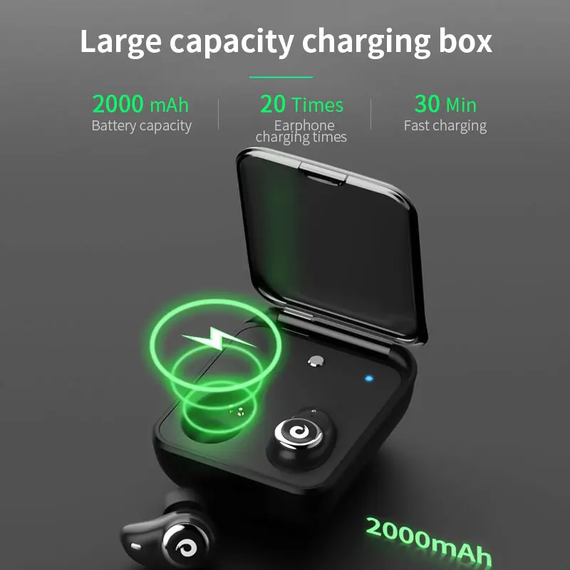 Mijiaer I7 Plus True Wireless Mini Earphone Waterproof Sport Touch Control IPX7 Charging Box Headset Earbuds for Xiaomi Phone |