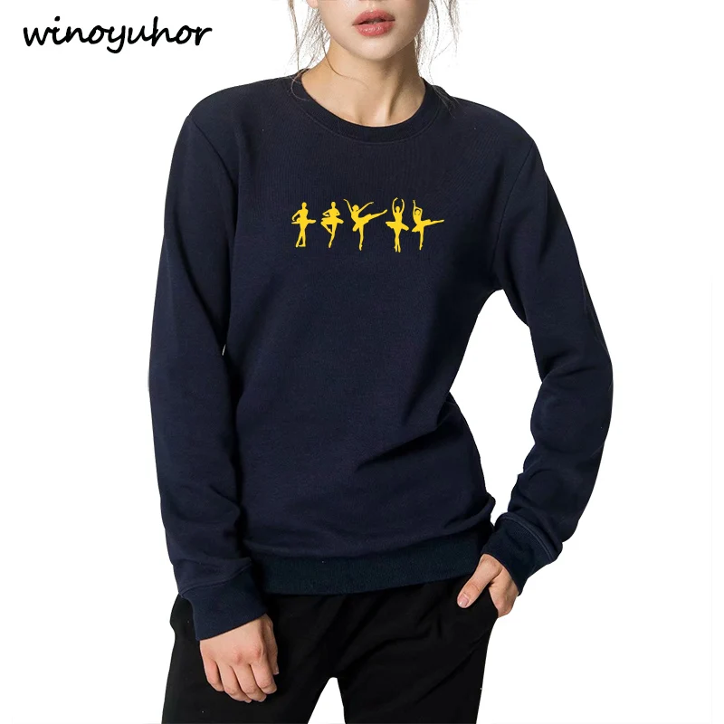 Fashion Winter Hoodies Women Ballerina Ballet Dancer Dancing With Art Sweatshirts Girl Casual Tops Camiseta Femenina | Женская одежда