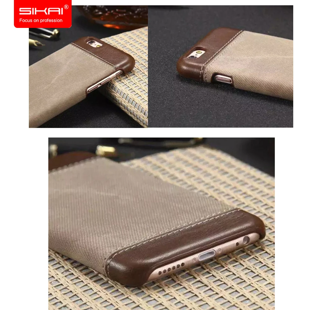 Для Iphone 6 Plus s plus Телефон Случаях Ковбой Denim джинсы Холст Кожаный Чехол для iPhone
