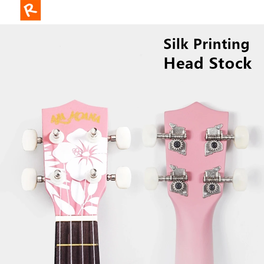 21 дюймов Укулеле сопрано Деревянные красочные с цветочным рисунком Гавайи