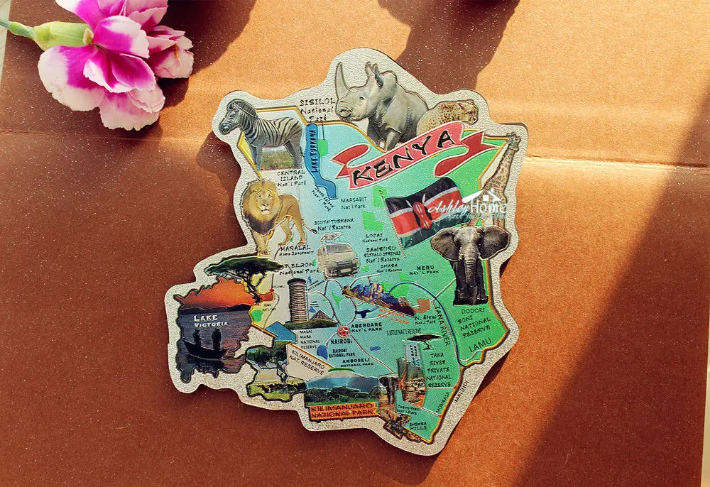 Кения туристических путешествий Сувенирный магнит на холодильник|souvenir fridge
