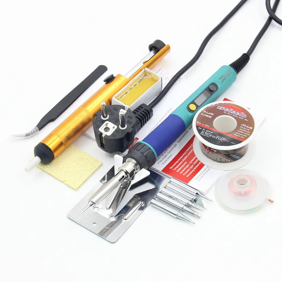 3 Package CXG 936d Электрический паяльник с цифровым ЖК-дисплеем с регулируемой температурой 110 В/220 В 60 Вт Керамический нагреватель - Цвет: 3 Package