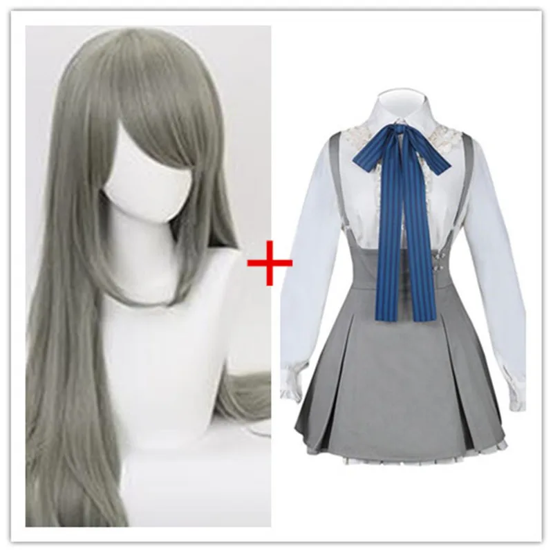 clothing and wig Горячая новинка игра SINoALICE Косплей Костюмы милая Лолита юбка для школьной формы синтетические парики волосы женский ежедневный костюм для женщин девочек - Цвет: clothing and wig