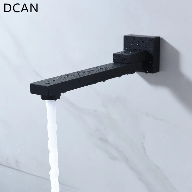 

DCAN Square Solid Brass Shower Spout Bath Tub Bibcocks 180 Degree Folding Shower Faucets Spout Filler Bathroom Basin Faucet