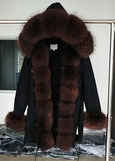 color 14 fox fur Бренд, новинка, длинная камуфляжная зимняя куртка, женская верхняя одежда, толстые парки, натуральный Лисий мех, пальто с воротником, с капюшоном, pelliccia - Цвет: color 14 fox fur