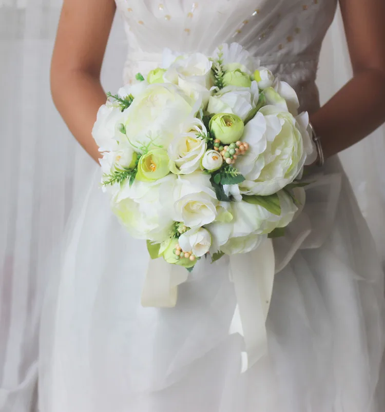 

Wedding bouquet,Bridal bouquet,White rose bouquet,Silk Wedding flowers Bridal accessory bouque de mariage