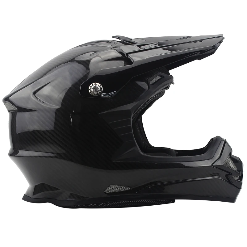 Новый Дизайн черный carbonfiber Мотокросс Off Road шлем с бесплатной очки дети Dirtbike