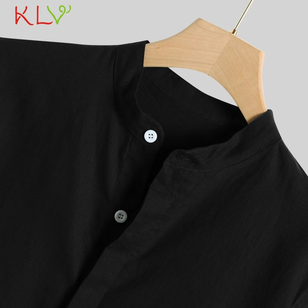 

Blouse Shirt Men Linen Solid Three Quarter Sleeve Autumn Fashion Top 2019 Casual Harajuku Camisa Hombre Streetwear Clothes 19Jl8