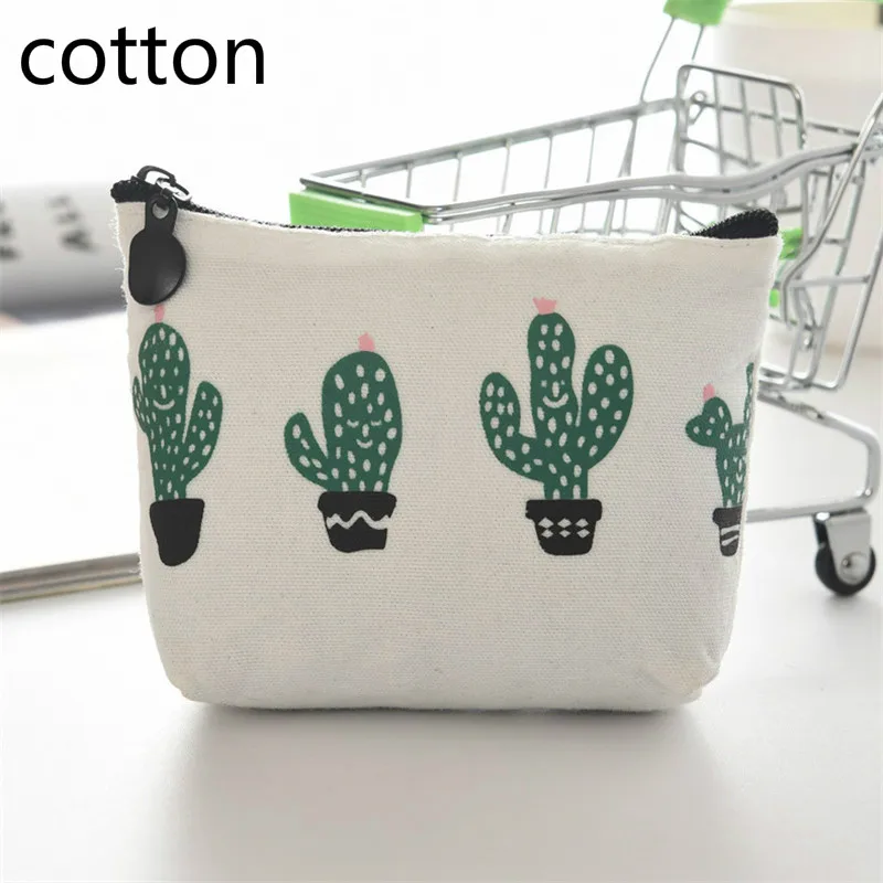 Three Cactus Модная сумка для монет из искусственной кожи, женская сумка для монет, Маленький милый кредитный держатель для карт, сумки для денег для ключей, дамские сумочки, детские сумки на молнии - Цвет: Three Cactus