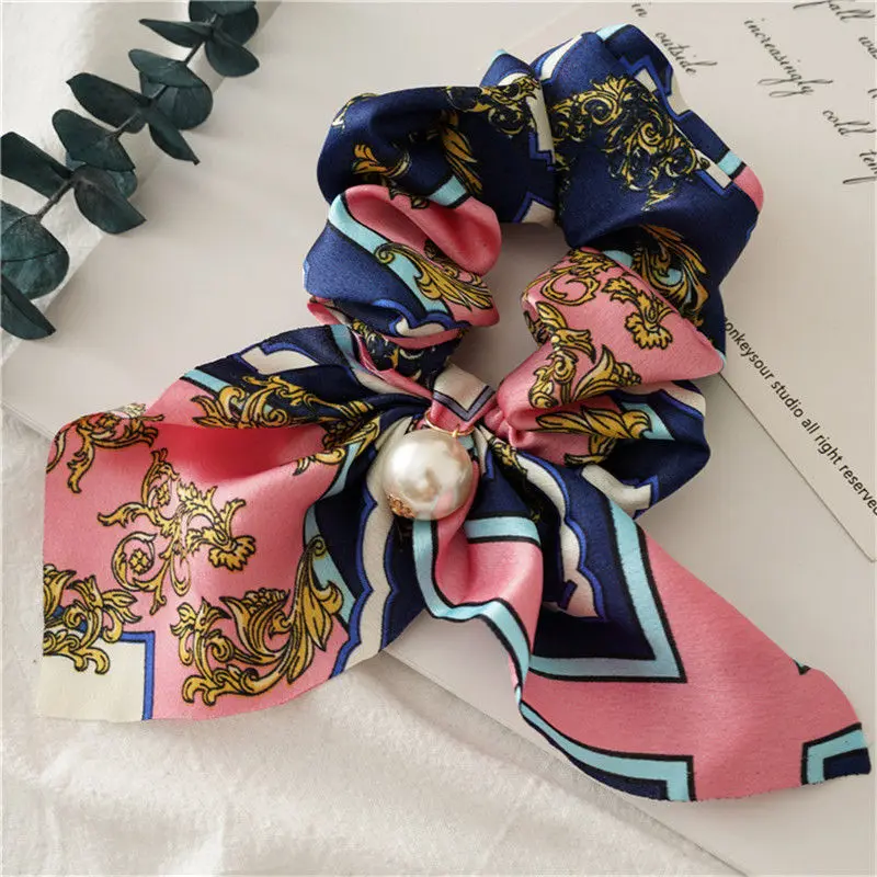 Style 6 Ruoshui Boho шифон резинки для женщин мягкие шелковые галстуки для волос девушки конский хвост держатели жемчуг эластичная резинка для волос аксессуары для волос - Цвет: Style 6