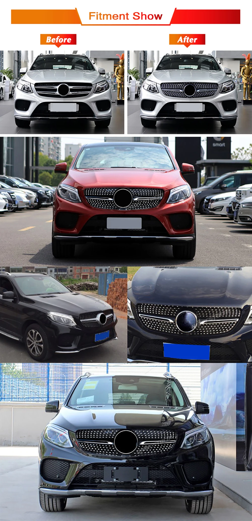 Для GLE класса W166 w292 Алмазная решетка 4matic Передняя решетка для Mercedes Benz GLE300 GLE320 GLE350 решетка алмаза