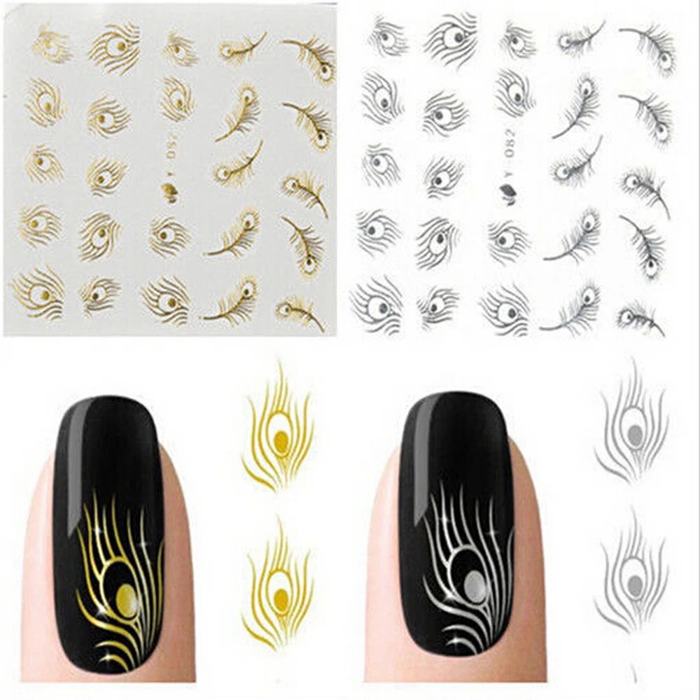 2 листа зеркальная искусственная наклейка для ногтей|sheets nail art|nail artnail art gold |