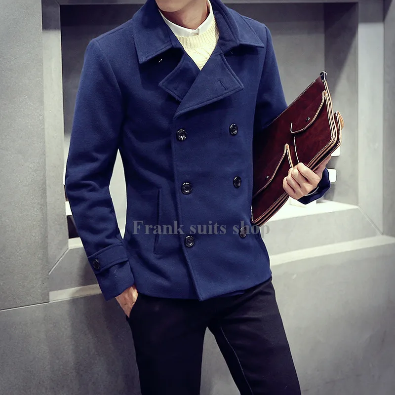 2017 шерстяное пальто на заказ мужские толстые шерстяные мужская повседневная