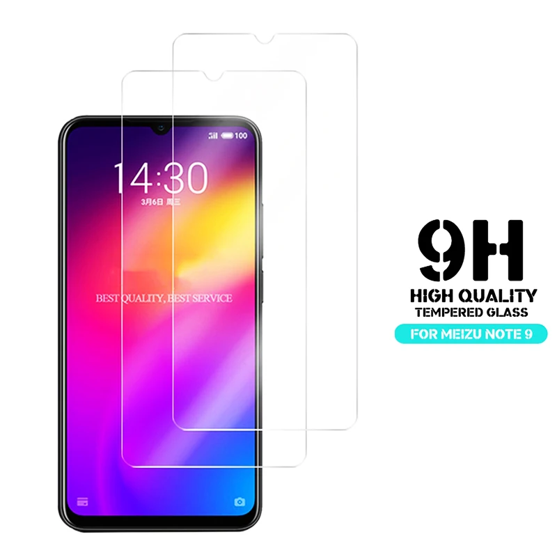 2 шт. закаленное стекло на Meizu Note 9 чехол для телефона крышка экран протектор Note9