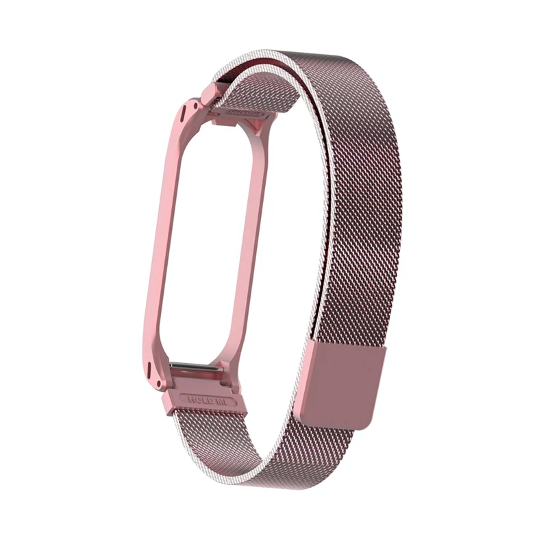 Металлический браслет mi lanese Loop, ремешок на запястье для Xiaomi mi, браслет 4, магнитные браслеты mi Band 4, металлические ремни, розовый mi Band4 Correa