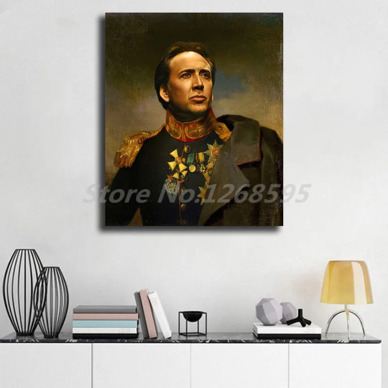 Николас Кейдж портрет HD Wall Art Винтаж постер и принт холст живопись, декоративная картина для офиса Гостиная Home Decor