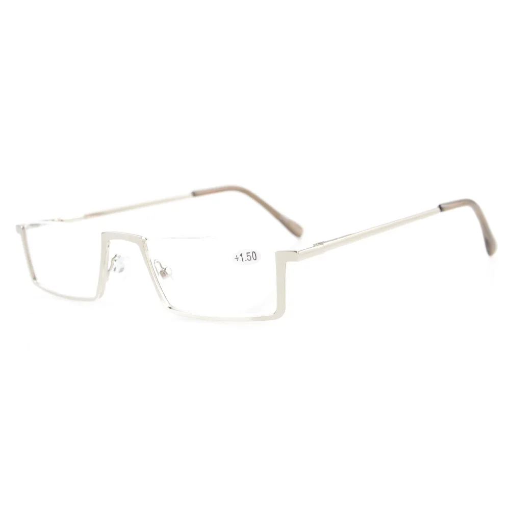 R1613 очки для чтения качественные пружинные петли полуобода мужчин и женщин + 0 50 4