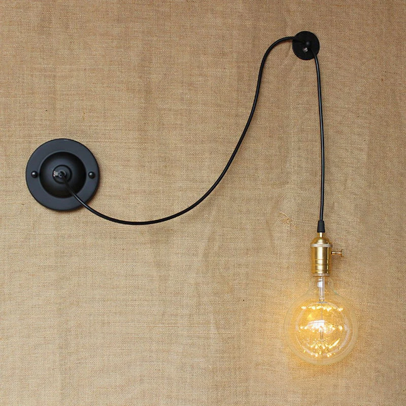 Новый дизайн DIY античный ретро черный металлический шар настенные лампы E27/E26 AC 110