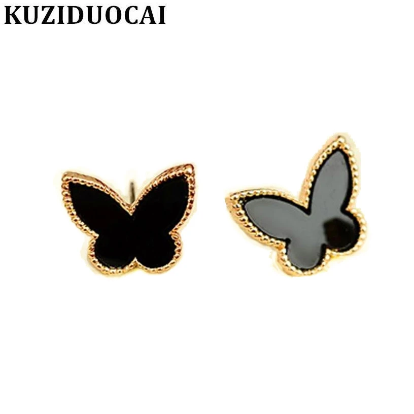 Kuziduocai новинка! Модные ювелирные изделия, изящные элегантные серьги с бабочкой золотого цвета для женщин, подарки E-366