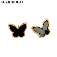 kuziduocai new hot fashion fine jewelry delicate elegant temperament butterfly gold color earrings for women gifts e 366