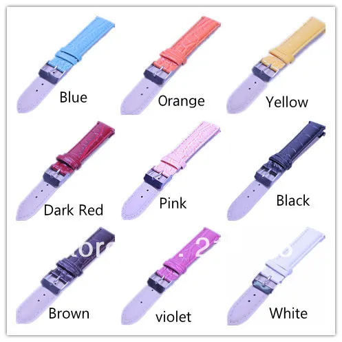 Wholesale Lots 40pcs 16mm  watch strap leather imitation Bamboo grain -10 color available-low price every day