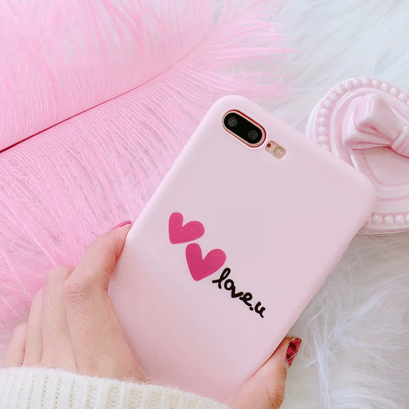 Lovebay розовый чехол для телефона с сердечком iPhone 6 6s 7 8 Plus X XR XS Max Модный милый