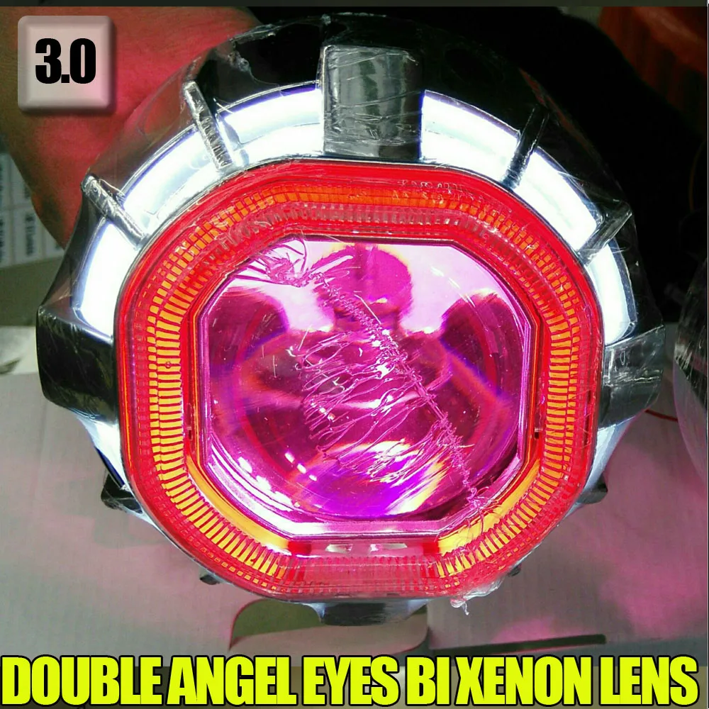 3.0 дюймов 35 Вт Квадратные глаза ангела двойной CCFL angel eyes Авто фара HID биксеноновая