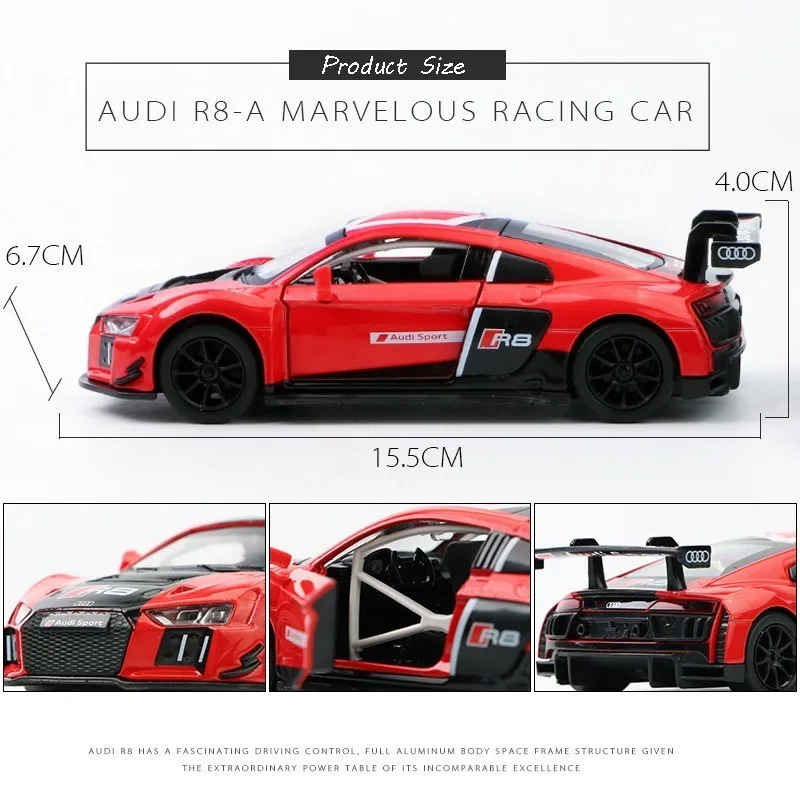 1/32 Caipo Aud R8 литой под давлением металлический автомобиль с высокой имитации