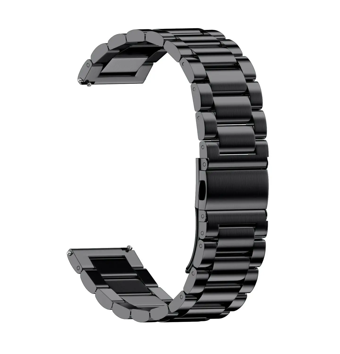 black Металлический ремешок для часов 20 мм 22 мм для Xiaomi Amazfit Bip Band Amazfit Stratos Pace браслет из нержавеющей стали Pulseira аксессуары ремень - Цвет: black