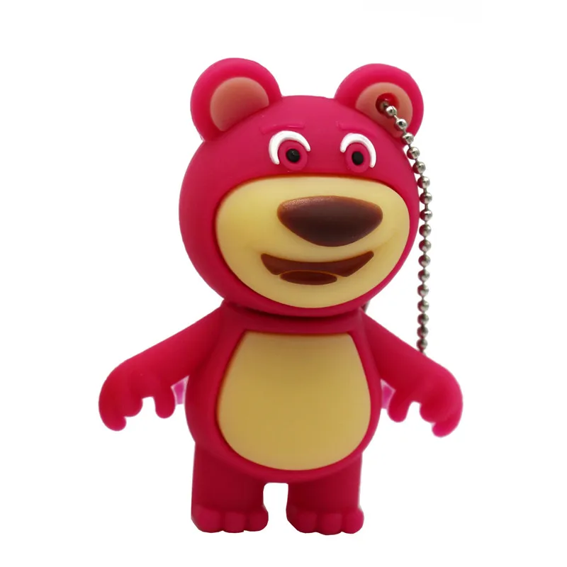 Розовый KING SARAS милый картонный медведь модель usb флэш-накопитель 4 ГБ 8 ГБ 16 ГБ 32 ГБ 64 ГБ флешка, подарок usb 2,0 - Цвет: Розовый