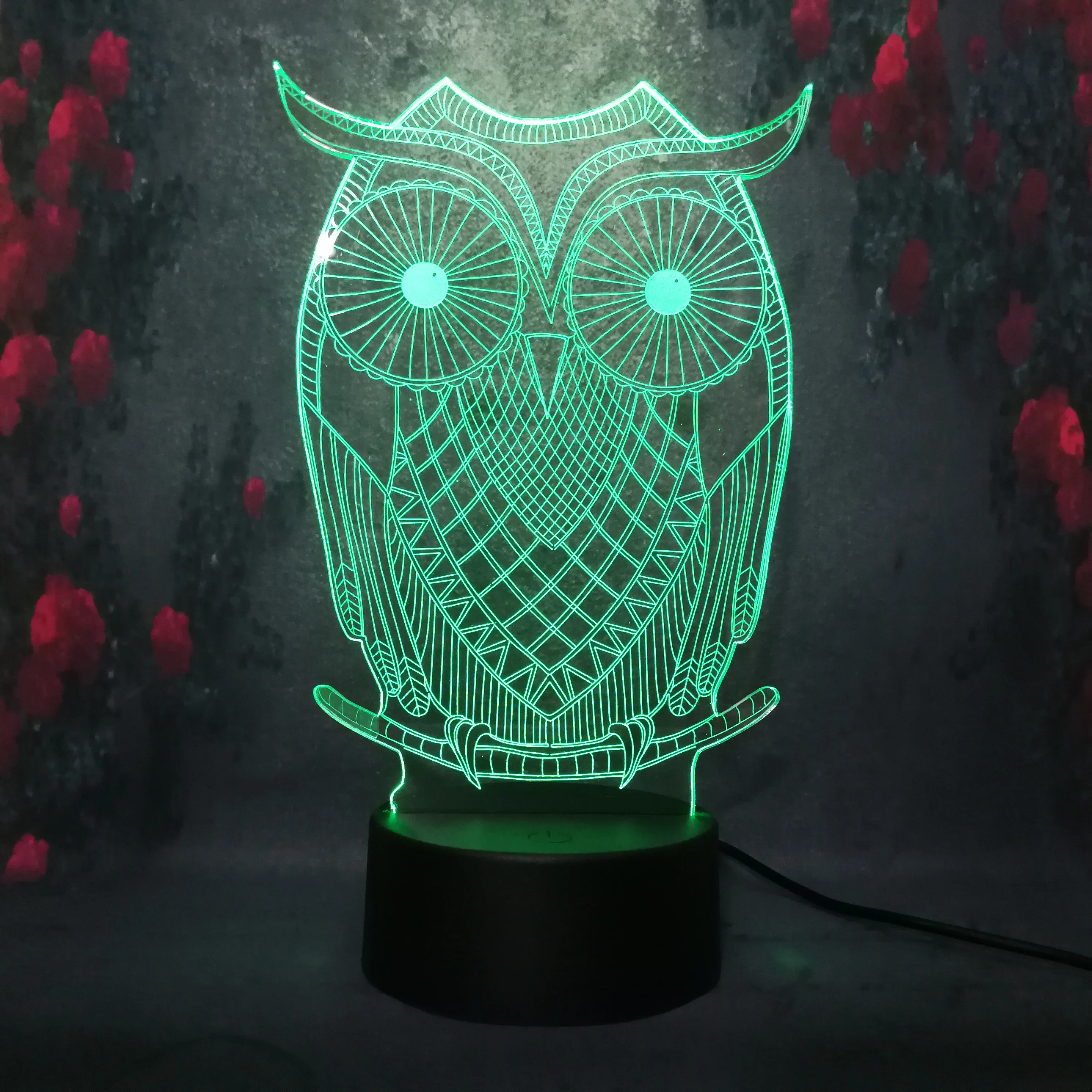 Прекрасный мультфильм серии Сова Орел креативный ночной Светильник 3D LED домашний