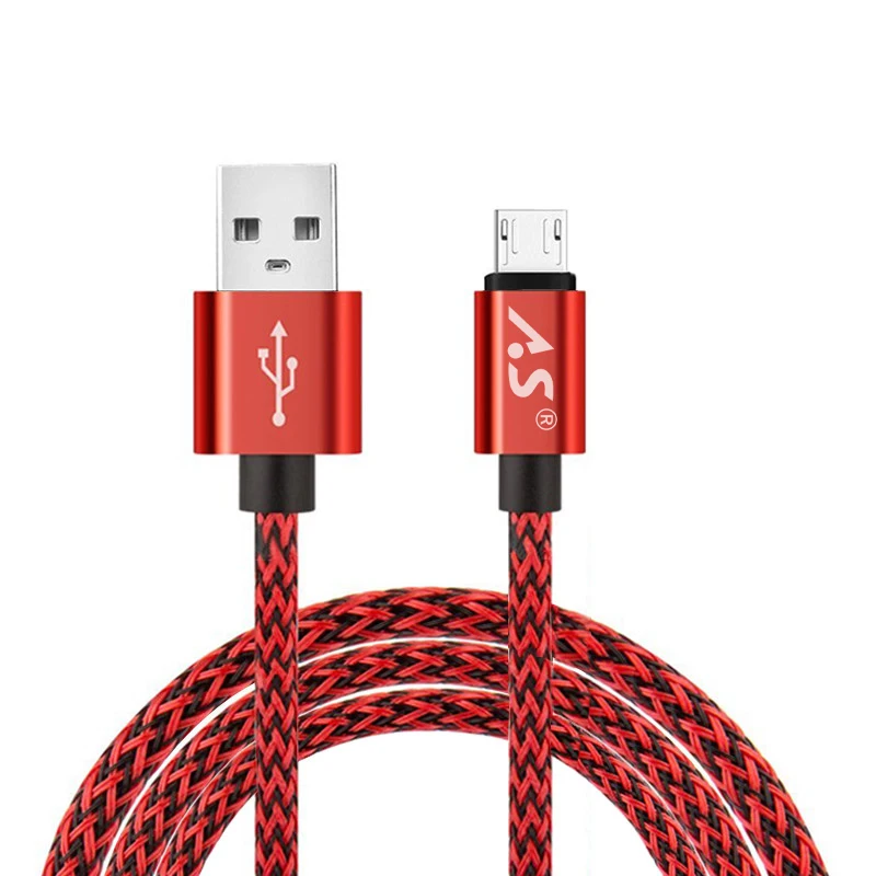 Кабель Micro USB A.S, 0,5 м, 1 м, 2 м, 3 м, кабель для синхронизации данных, зарядка для samsung Galaxy, Xiaomi, Micro USB, шнур, быстрая зарядка, кабель для мобильного телефона - Цвет: Red for Micro USB