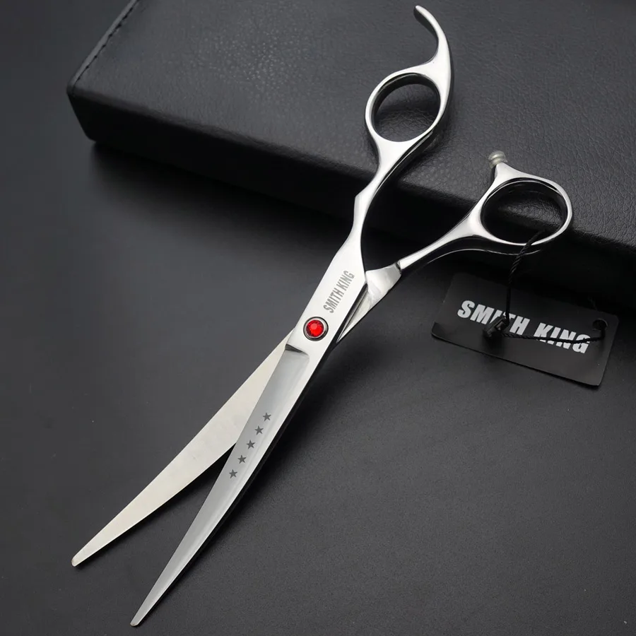 SMITH KING 7,0 дюймов профессиональные ножницы для ухода за домашними животными ножницы для резки и изогнутые ножницы и филировочные ножницы K651 - Цвет: up curved scissor