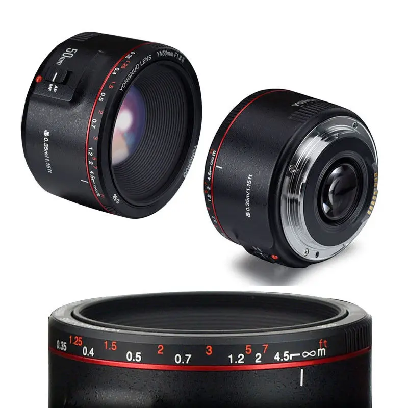 YONGNUO 50 мм YN50MM F1.8 большая апертура Автофокус Объектив EF AF/MF для Canon EOS 600D 550D 70D 700D 750D 1100D 1200D 1300D 200D