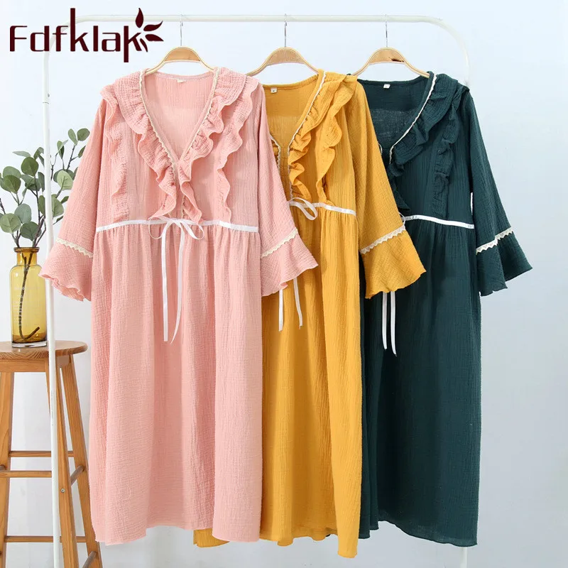 Летняя одежда для сна из 2019 хлопка ночная рубашка беременных розовая женщин