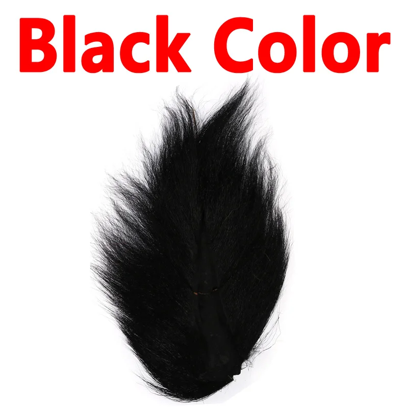 Bimoo цвет Bucktail для завязывания мушек приманки стримеры джигз волосы оленя розовый зеленый синий желтый мухобойка материал - Цвет: black color