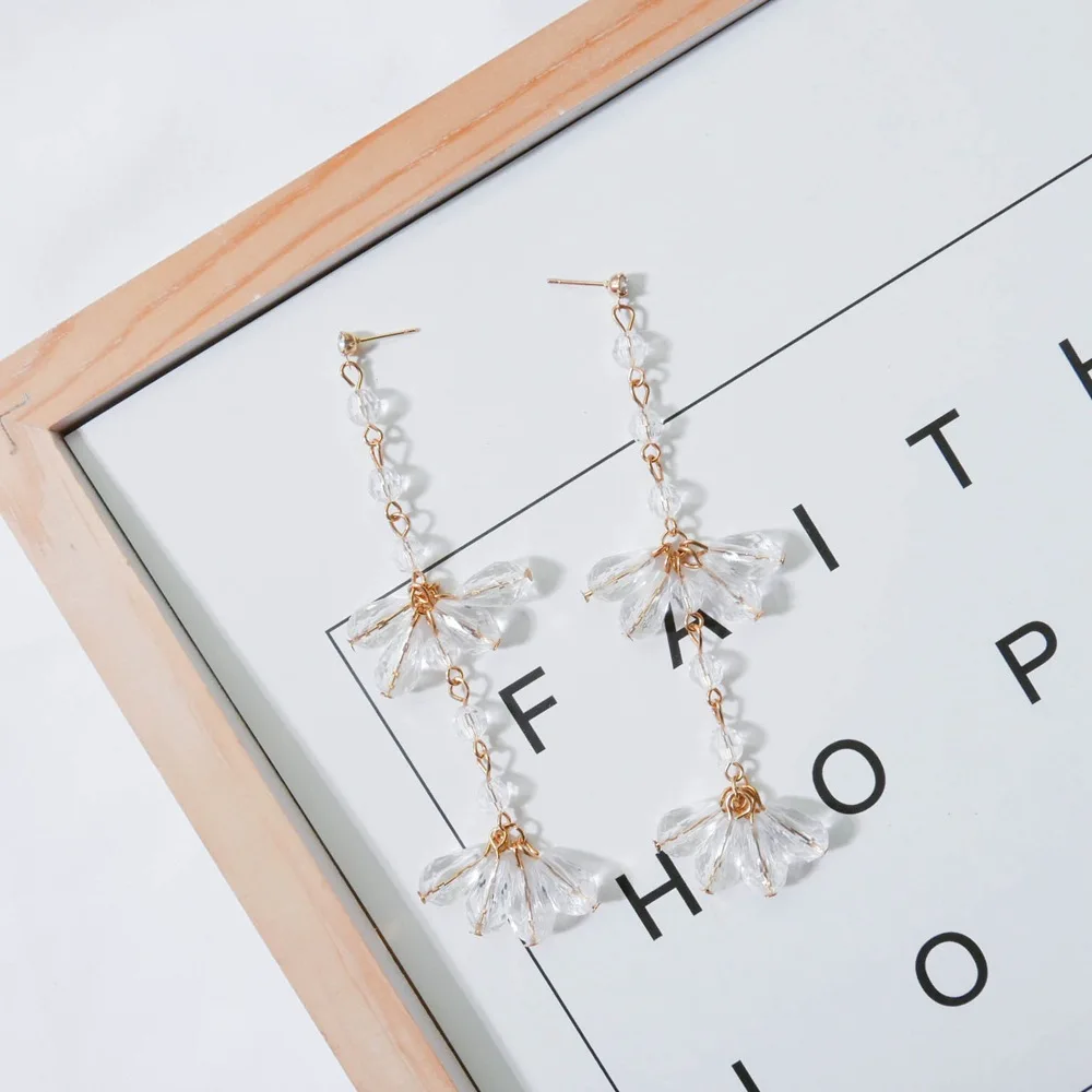 Японский и корейский модные длинные Стиль простой безухий серьги | Украшения