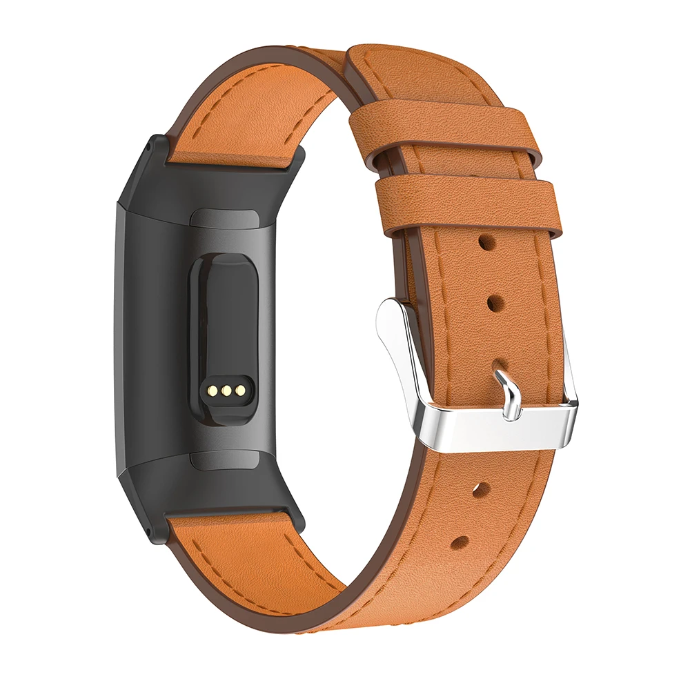 Кожаный ремешок для часов Fitbit Charge 3 часы премиум класса кожаный браслет ремни