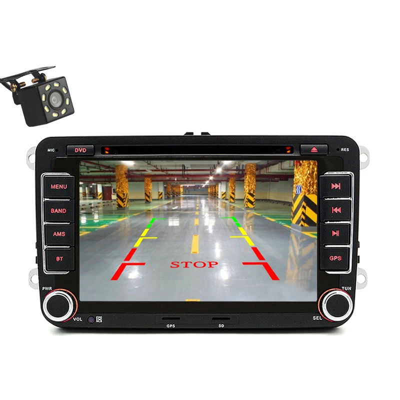 Автомобильный мультимедийный плеер GPS 2 Din для vw golf 4 5 6 7 passat b5 b6 b7 Polo Tiguan Leon Skoda octavia