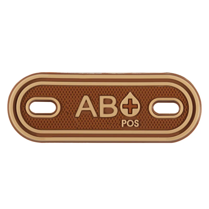 1 ПВХ группа крови Тип тег A+ B+ AB+ O+ Положительный патч значки A B AB O POS мораль SWAT боевой патч для сумки обуви шнурки молния - Цвет: 1
