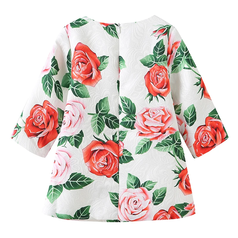 Toddler Girl Floral Dresses Spring Autumn Kids Fashion Wholesale Lots Bulk Clothes Girls Designer Tunics Half Sleeve White | Детская