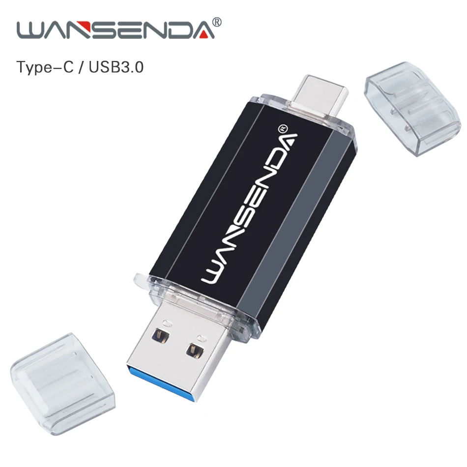 Новый USB флеш накопитель WANSENDA type C 16 ГБ 32 64 128 256 Гб OTG Флешка 2 в 1 тип c и Usb 3 0 флэш